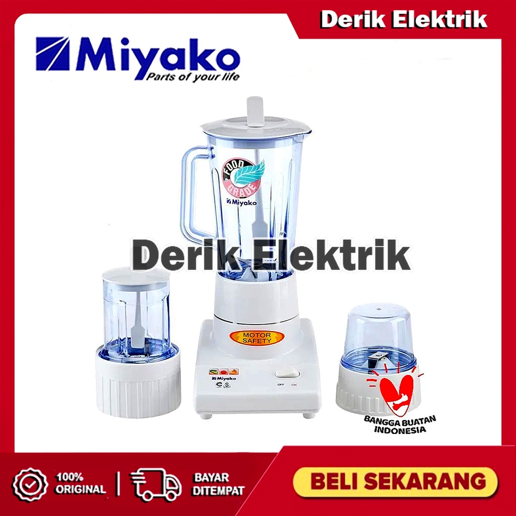 MIYAKO BLENDER BL102 PL / BL 102 PL / BL-102 PL / BL 102PL (PLASTIK / 1 LITER) GARANSI RESMI