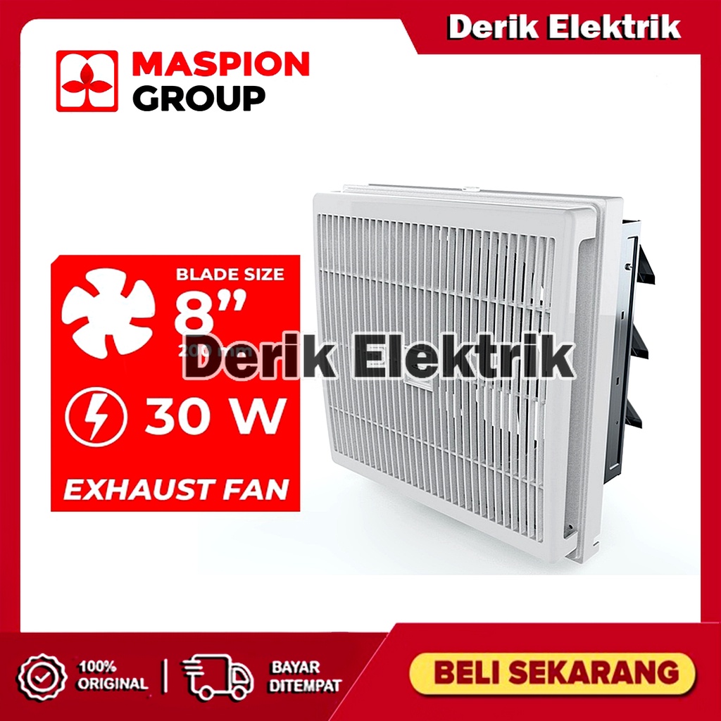 MASPION EXHAUST FAN / HEXOS DINDING MV200 NEX / MV 200 NEX / MV-200 NEX (8 INCH) GARANSI RESMI