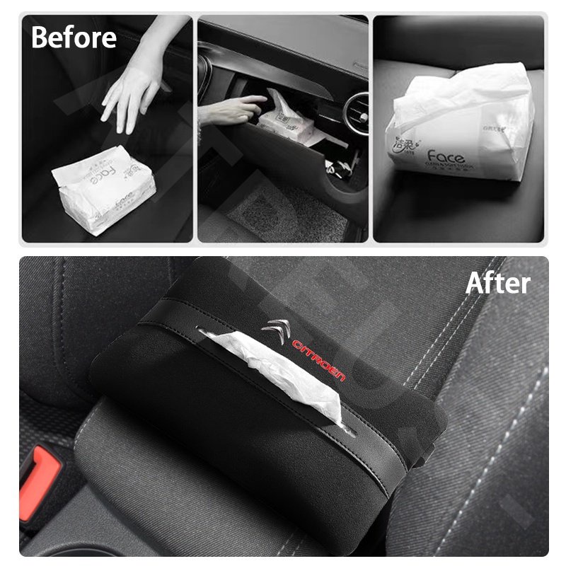 Citroen Car Tissue Storage Bag Car Seat Armrest Box Kotak Handuk Kertas Untuk Citroen c3 c4 c5 Aircross e-c4 DS5 DS7