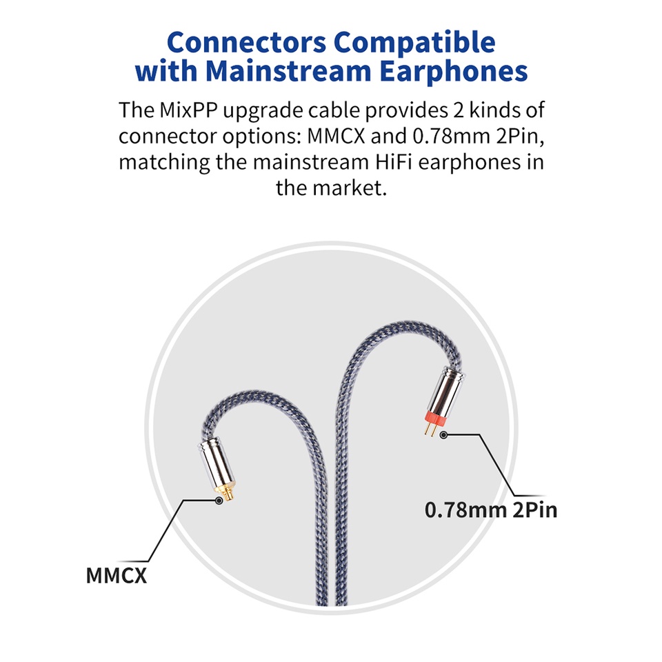 Nicehck MixPP 6N OCC Kabel Earphone HiFi Tembaga 3.5/2.5/4.4mm MMCX/0.78 2Pin Untuk HOLA Zero KATO Winter Aria LAN A5000 Cadenza