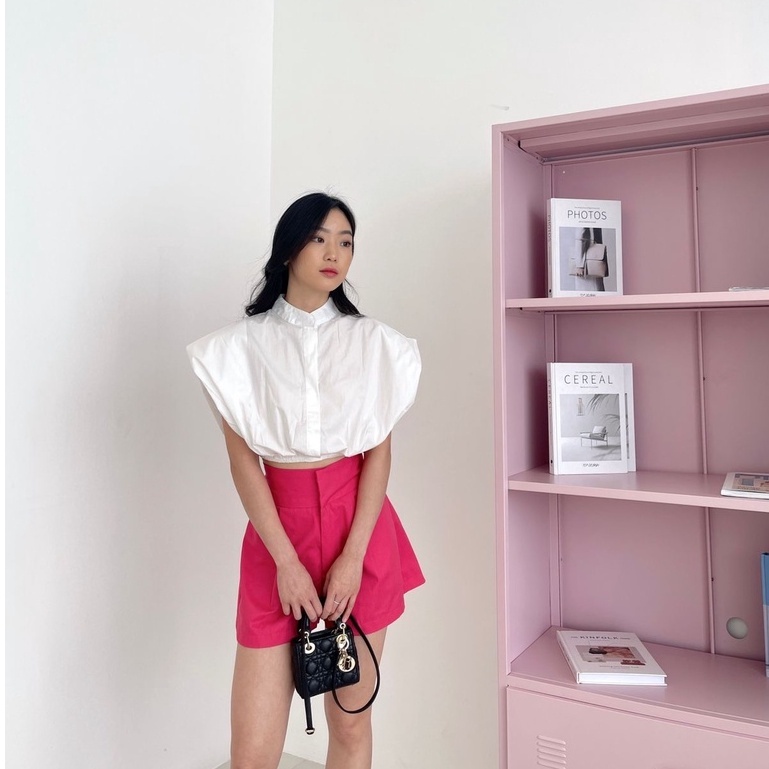 BEFAST - ZRX OOTD WANITA BLOUSE LIES / MARRA TOP / Blouse Crop Model Terbaru / Fashion Remaja ABG Trendy / OOTD Wanita Ala Style Korean / Atasan Wanita Tanpan Lengan / Pakaian Casual Wanita / Outfit Remaja ABG Hangout / Blouse Polos Terlaris