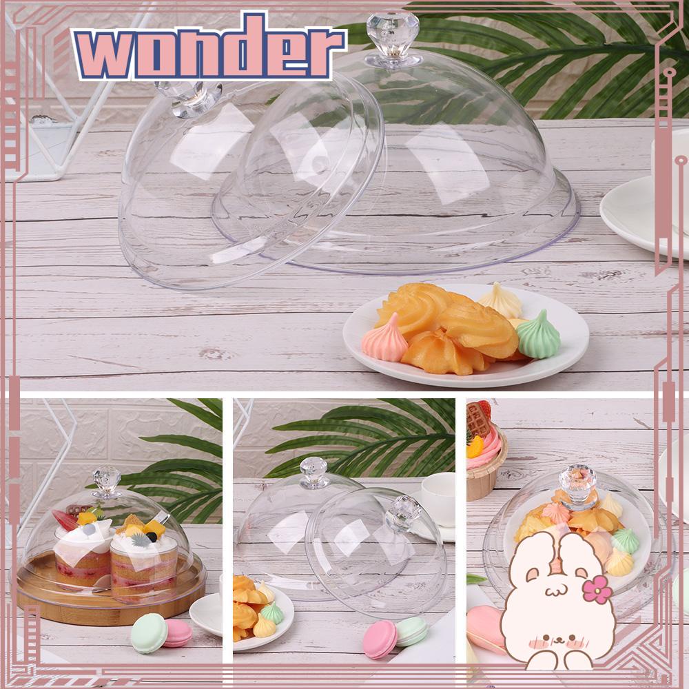 Wonder Food Cover Transparan Tahan Debu Dekorasi Pesta Kreatif Acrylic Round Dish Kue Roti Piring