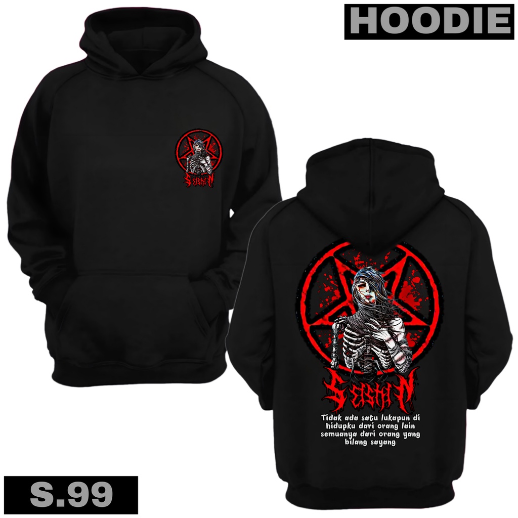Seishin Hoodie Girll satan Qts tida ada satu lukapun sweter unisex black