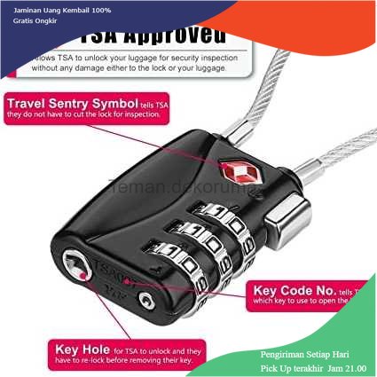 TD - DPR CoolCell Gembok Koper Angka 3 Digit Suitcase Password TSA Lock - TSA-719