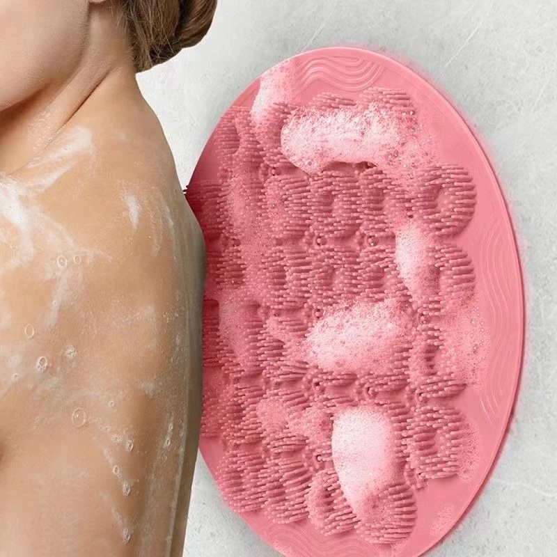 Shower Foot and Back Scrubber/Alas Pijat Mandi Silikon/Sikat Bantal Yang Dipasang Di Dinding