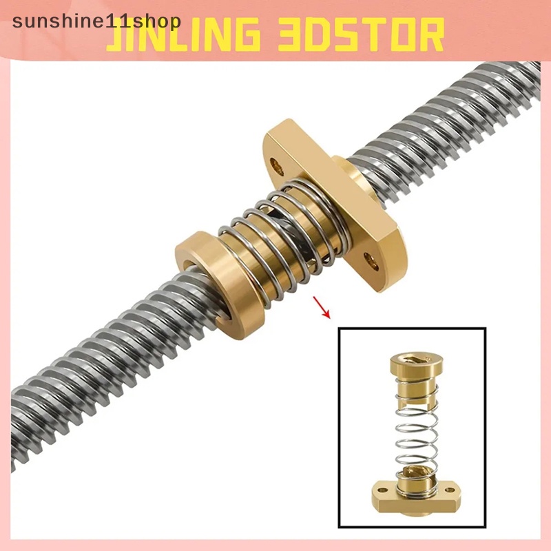 Sho 1Pc T8 Anti Backlash Spring Loaded Nut Mur Gap Eliminasi Kuningan Untuk Printer N