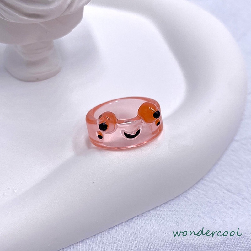 Katak Resin Cincin Warna-warni Kepribadian Hewan Kartun Cincin Jari Lucu-Won