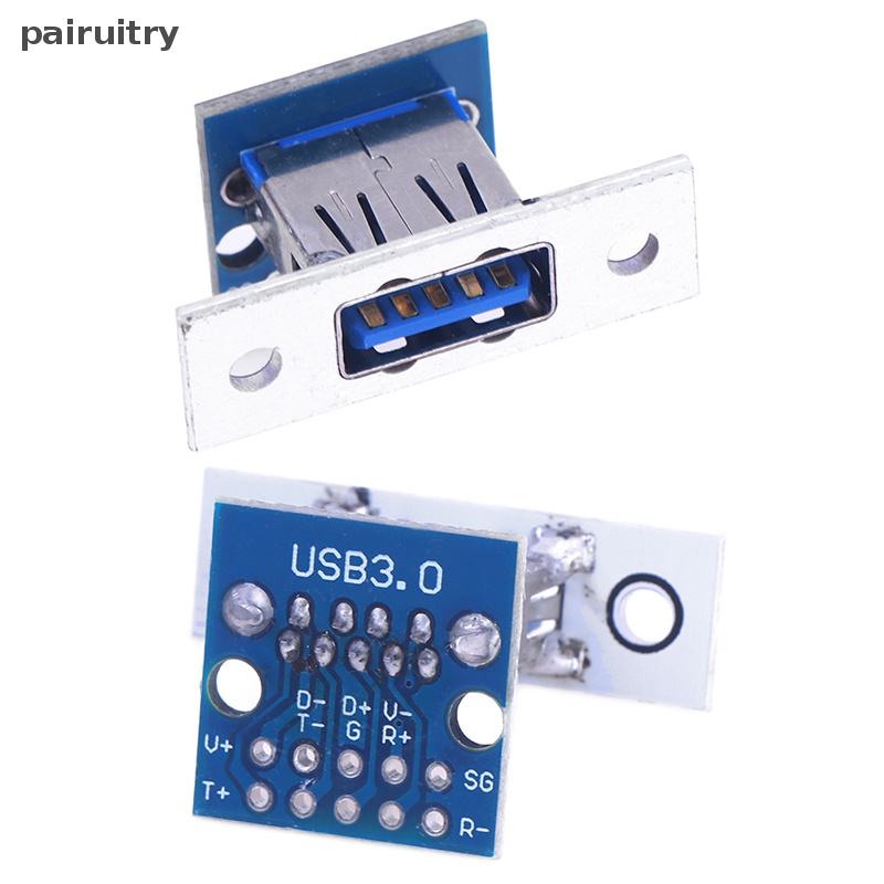 Prt 1Pc USB3.0 Male Female Horizontal Dengan Sekrup Lubang Pasang USB Dengan Pin Test Board Connector PRT