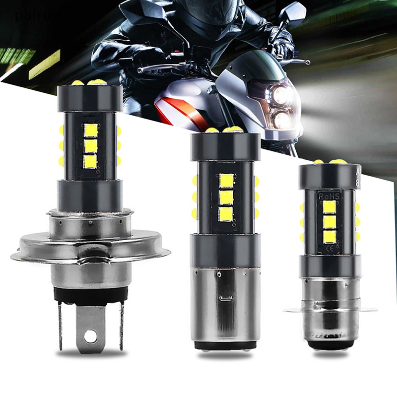 Prt Putih High Low Beam Lamp Bulbs 12V Fog Light H4 BA20D P15D Lampu Depan Motor LED Untuk Roda Tiga PRT