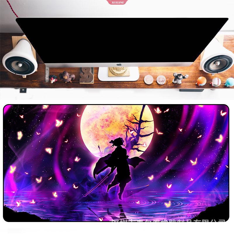 Anime Demon Slayer Kimetsu no Yaiba Agatsuma Zenitsu Komputer Gamers Pengunci Tepi Mouse Pad Keyboard Pad [ZXL]