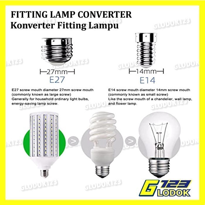 Konverter Fitting Lampu E14 ke E27 Cap Lamp Light Converter Adapter