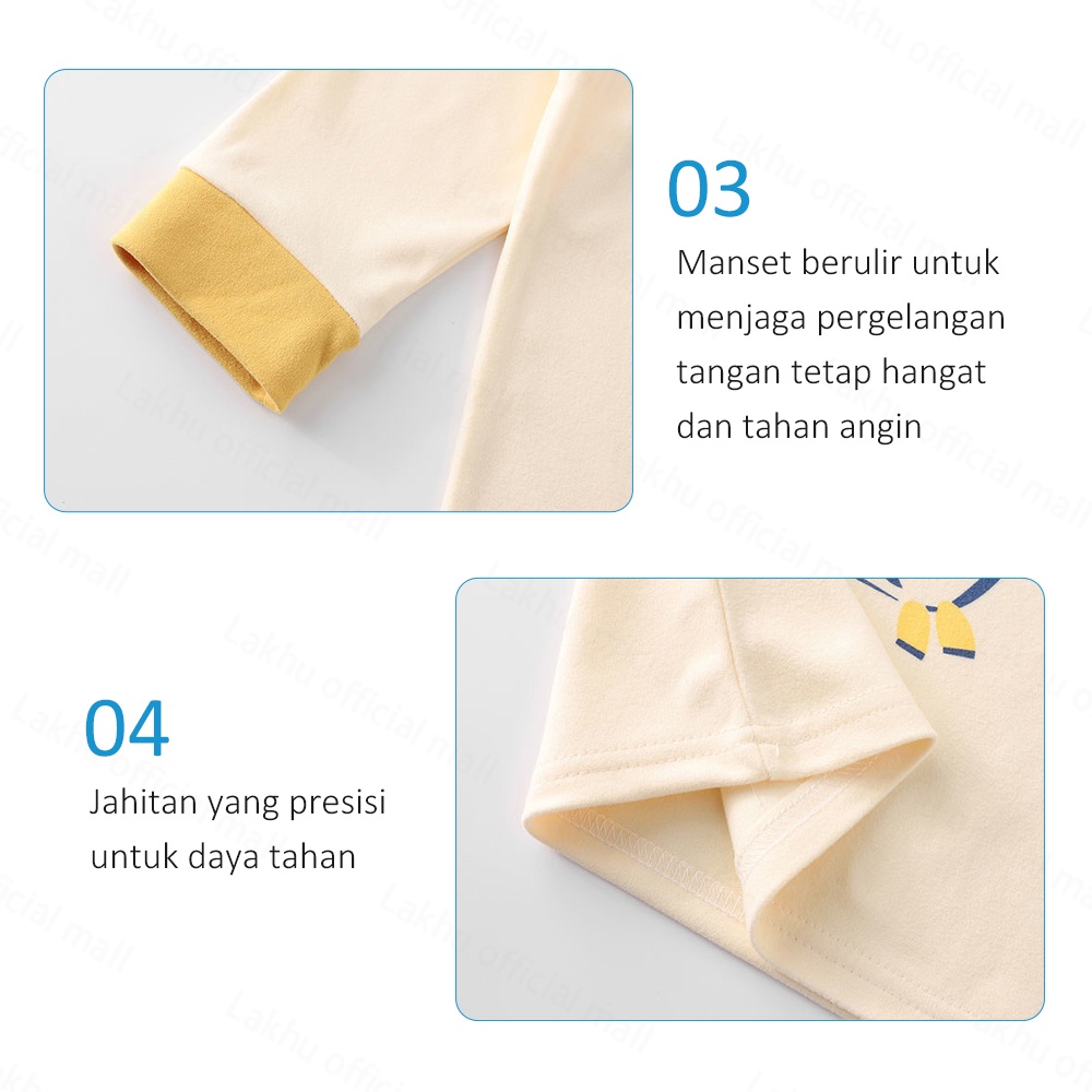 Lakhu Piyama Anak Impor Premium Baju Tidur Anak Perempuan Laki-laki Bahan Kaos