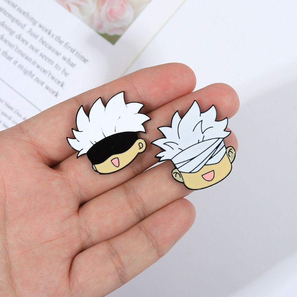 Mxbeauty Jujutsu Kaisen Bros Harian Dekorasi Unik Gojo Satoru Dan Kucing Gaya Korea Lencana Cowok Cewek Cat Kue Wanita Brooch