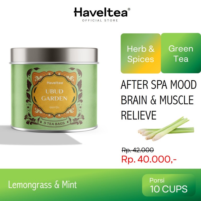 

N.E.W UBUD GARDEN | Mini Tin | Haveltea | Teh Rempah | Teh Hijau Serai Mint - Loose Leaf 15g