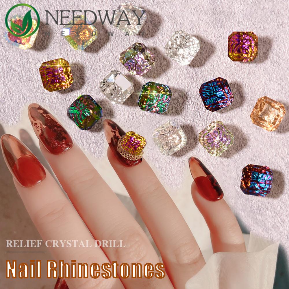 Needway   Kuku Berlian Imitasi DIY Relief Lotus Diamonds Shiny Manicure Ornaments