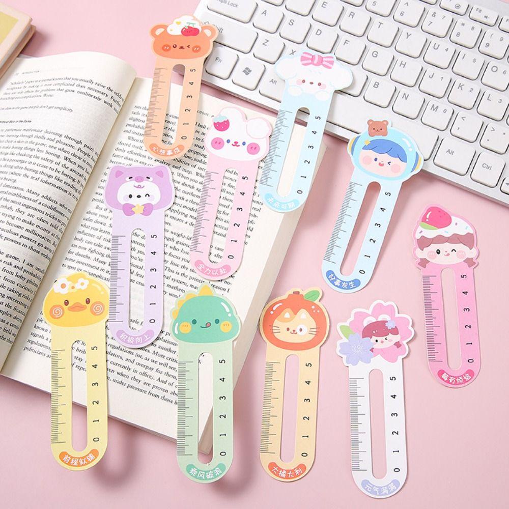 Nanas 50PCS /Set Bookmark Hadiah Siswa Bentuk Skala Kreatif Alat Tulis Buku Klip