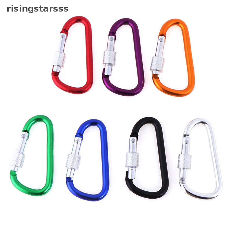 Rsid Span-new 2pcs Random Aluminium Carabiner D-Ring Gantungan Kunci Klip Outdoor Hook Gesper Jelly