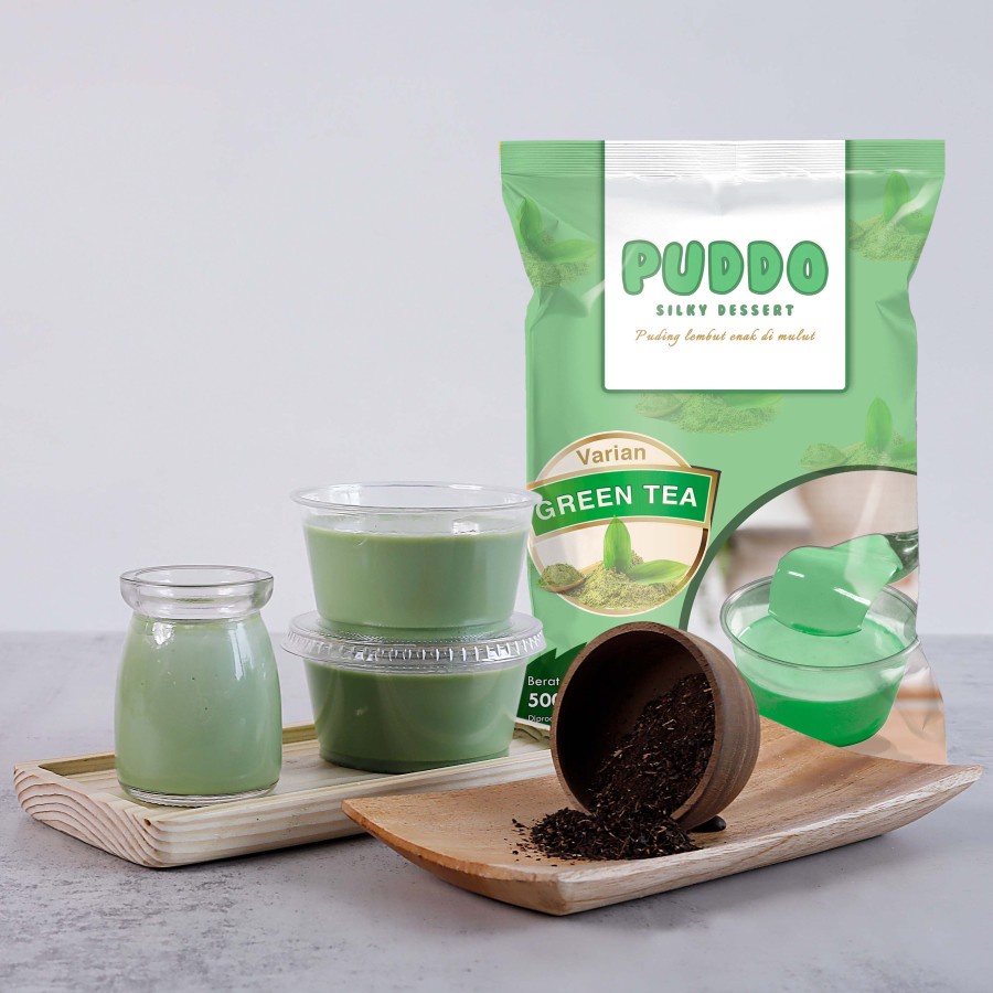 

PUDDO Green Tea 500 gram Serbuk Pudding Silky Desert / Bubuk Puding Jelly Instan Teh Hijau