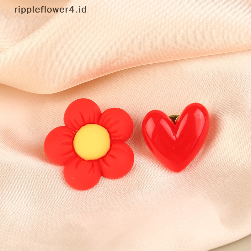 {rippleflower4.id} Bros Resin Bentuk Bunga Hati Merah Lucu Untuk Hadiah Pecinta Perhiasan Pesta Pernikahan Bros Hadiah Ulang Tahun Perhiasan Artis~