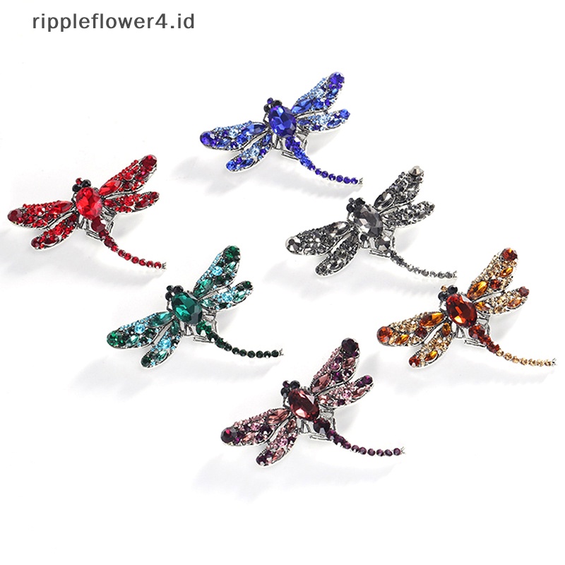 {rippleflower4.id} Kristal Vintage Capung Bros Untuk Wanita Fashion Serangga Bros Pin Perhiasan~