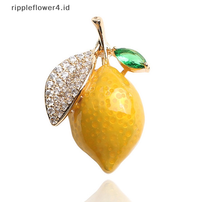 {rippleflower4.id} Bros Lemon Kuning Enamel Untuk Wanita Pesta Pernikahan Causal Brooch Pin Hadiah~