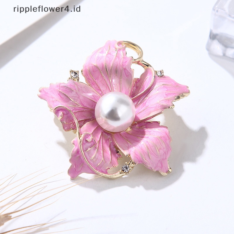 {rippleflower4.id} Bros Korea Fashion Style Berlian Imitasi Besar Kerah Pin Aksesoris Pernikahan Elegan Perhiasan Bunga Kristal~