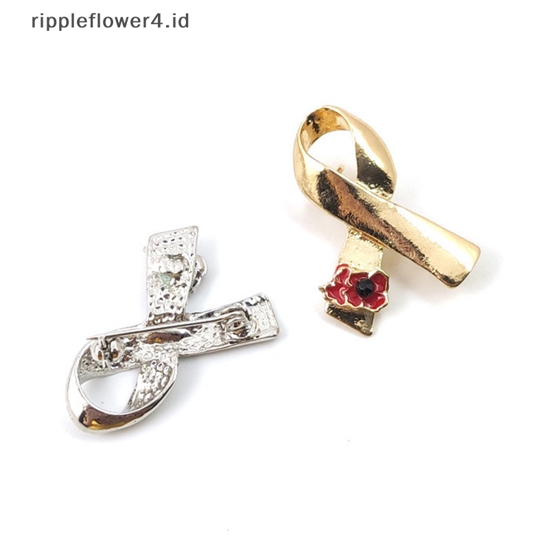 {rippleflower4.id} Pin Bros Pita Bunga Poppy Merah Bahan Alloy Untuk Wanita Syal Gesper Perhiasan Hadiah Accessries~