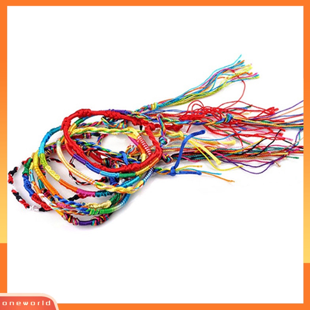 [WOD] 20pcs Gelang Rajut Helai Fashion Cord Multicolor Bracelets Untuk Club