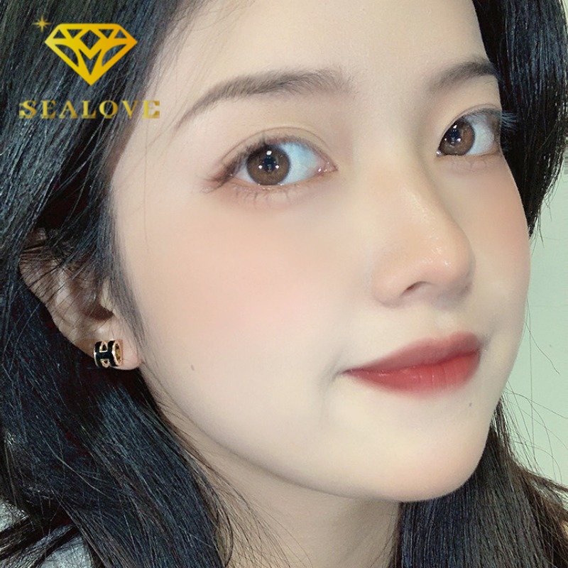 Anting Titanium Anti Karat dan Anti Luntur Huruf H Emas 18K Aesthetic Korea Aksesoris Wanita Perhiasan