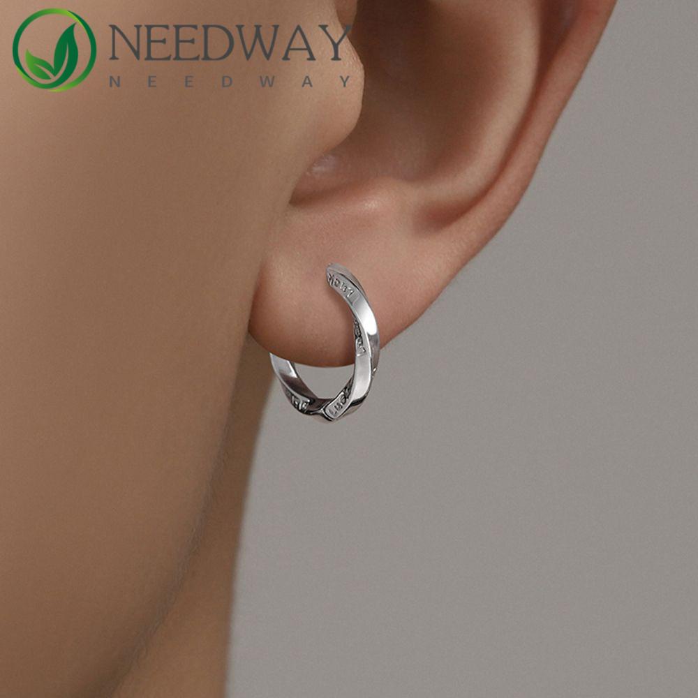 Needway   Punk Anting Mewah Fashion Keberuntungan Telinga Gesper Pria Telinga Perhiasan Hadiah Pesta Ear Studs