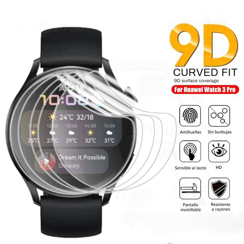 Film Hydrogel 9D Curved Clear Untuk Huawei Watch 4pro 46mm 48mm Smartwatch Anti blue light Pelindung Layar Bukan Kaca Huawei Watch4 Watch4 Pro