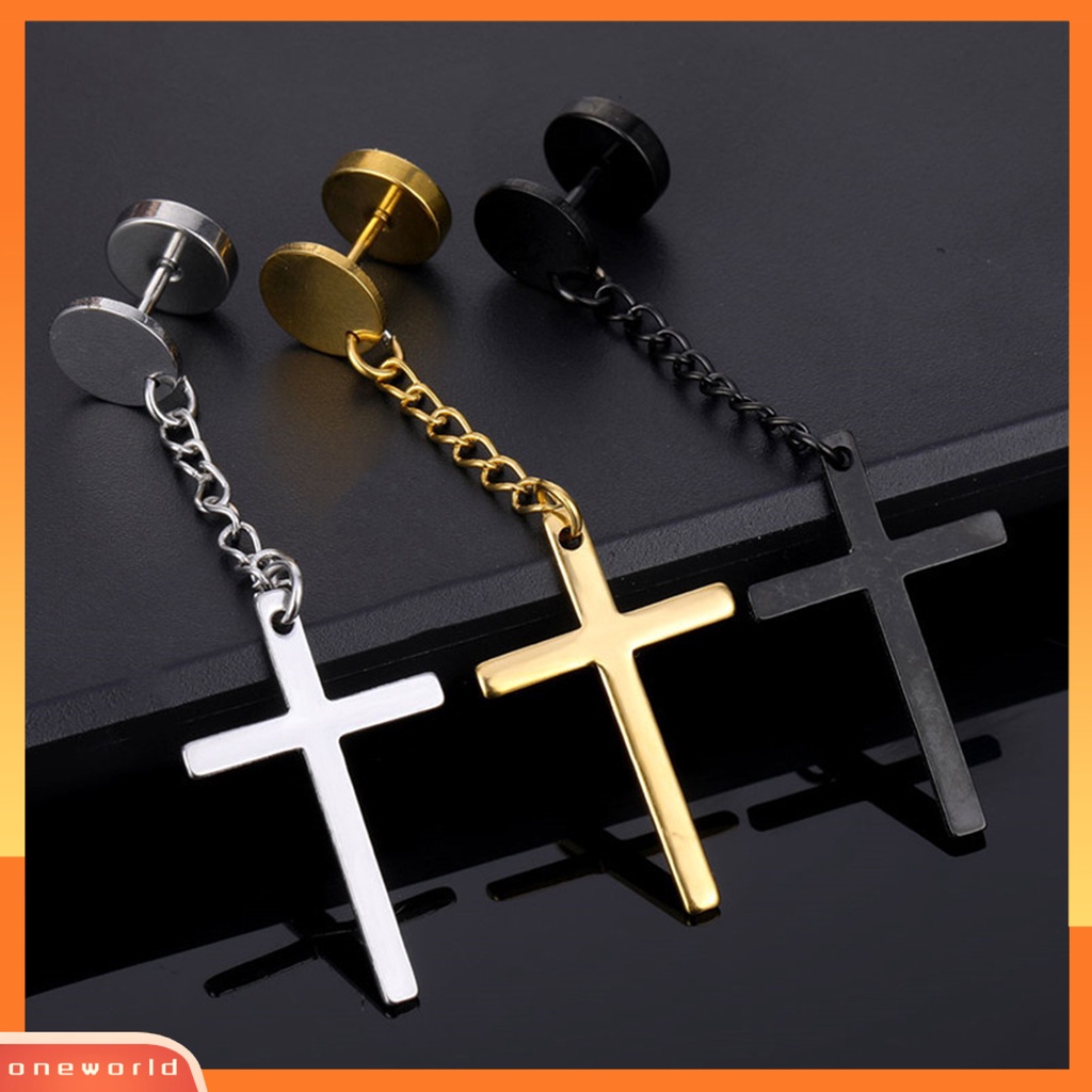 [WOD] 1pc Unisex Anting Menjuntai Geometris Hip Hop Perhiasan Simple Electroplated Earring Untuk Pakaian Sehari-Hari