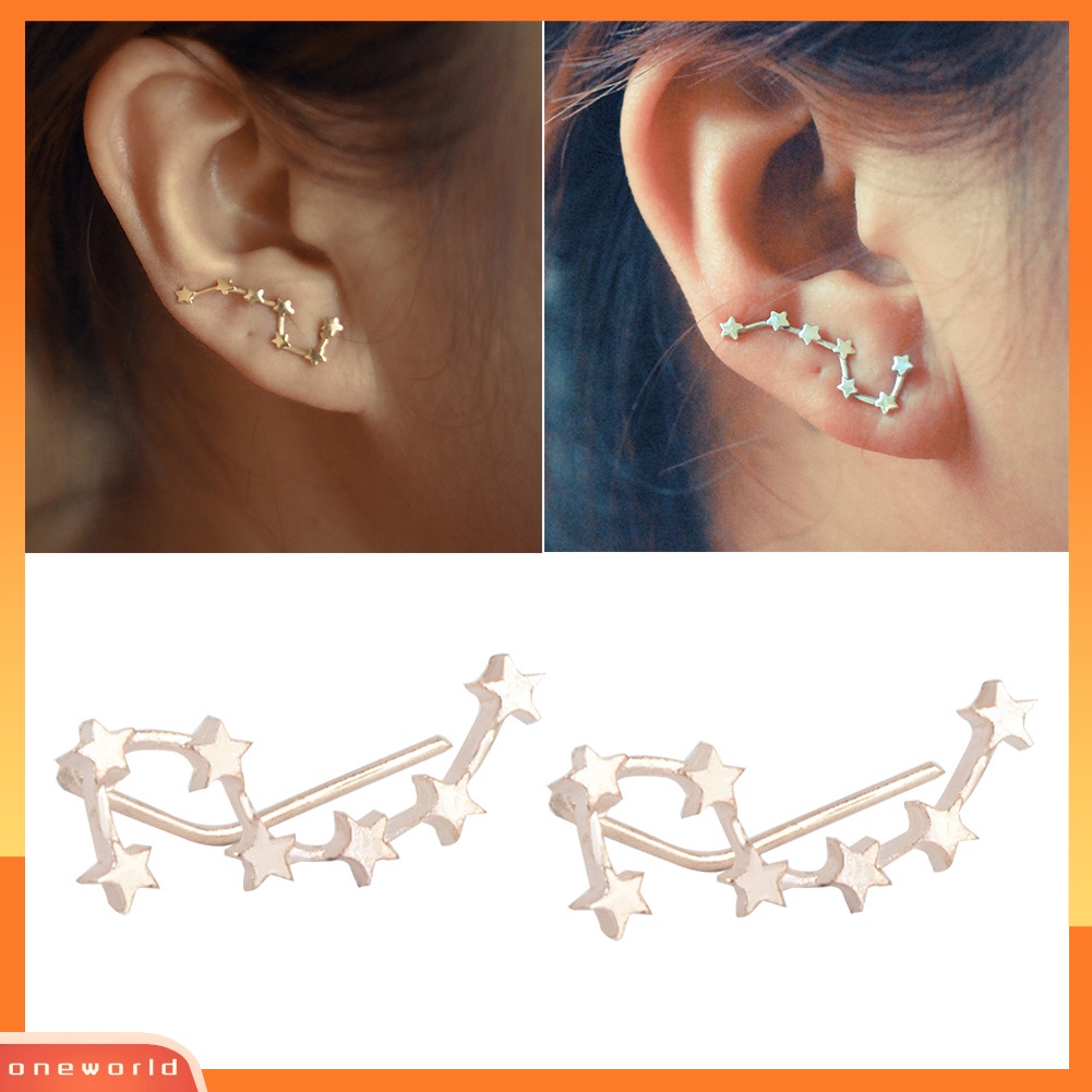 [WOD] Anting Pejantan Klip Telinga Linear Fashion Wanita Bentuk Gayung Besar Perhiasan Cocktail