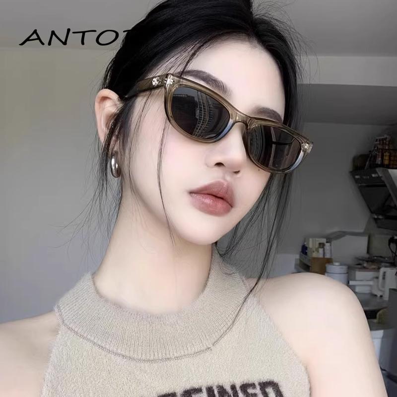 [antop]Korean Kacamata Hitam Pria Wanita Anti Uv anti radiasi Kacamata Hitam Fashion Vintage Sunglasses