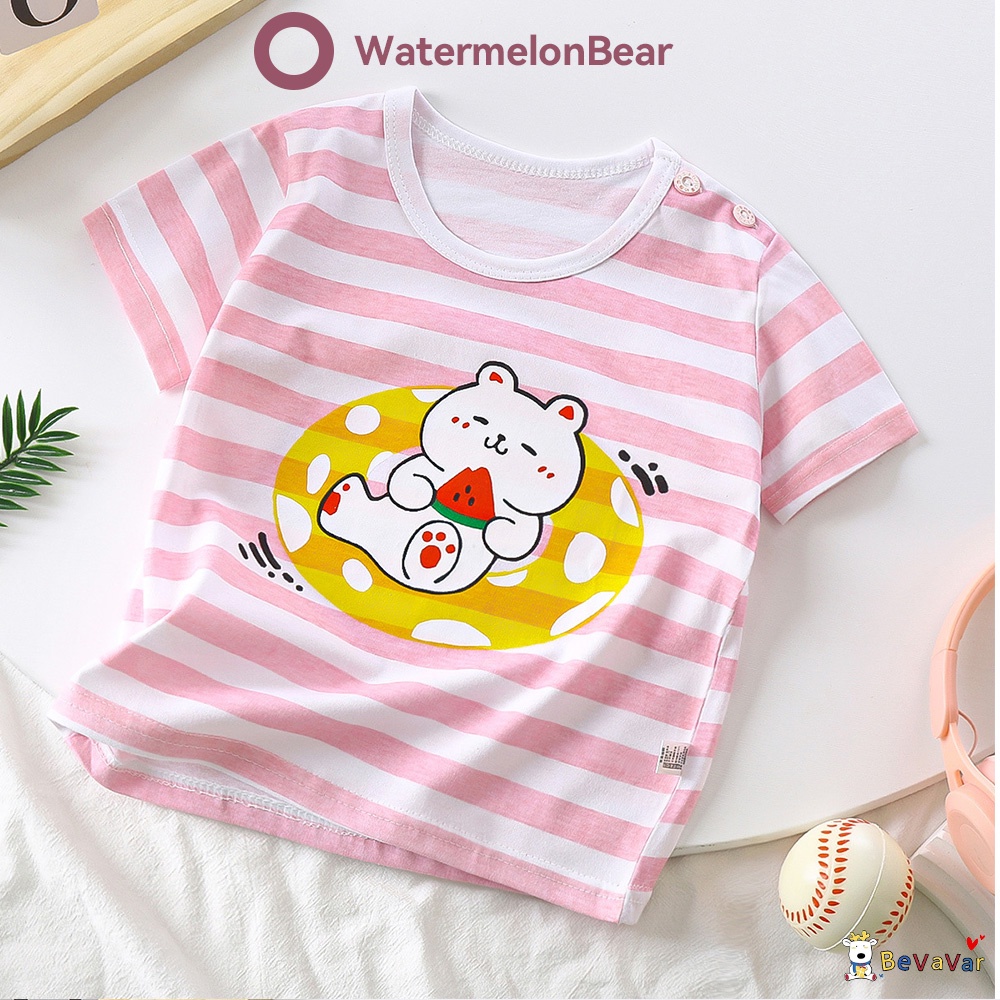 BEVAVAR 0-3thn Kaos Piyama bayi lucu Anak laki-laki perempuan Lengan pendek Bayi Import