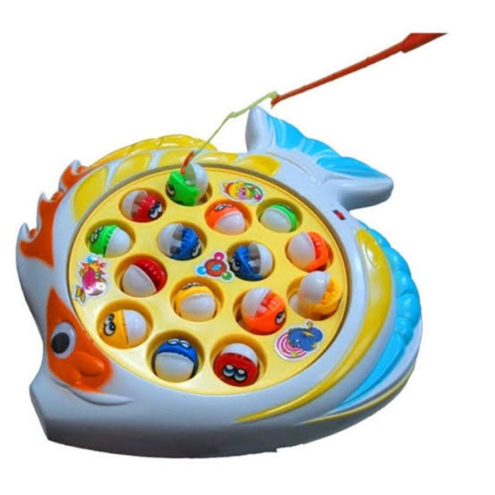 Mainan Pancingan Ikan Magnet Elektrik Pancing Ikan Anak Berputar - Besar