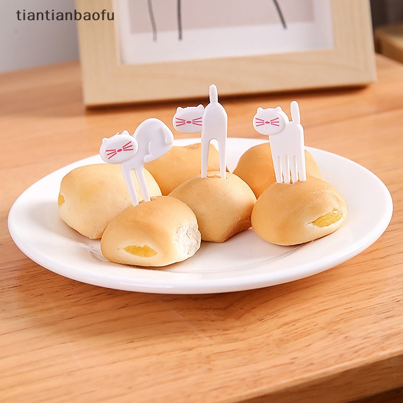 [tiantianbaofu] Garpu Buah Hewan Food Grade Plastik Mini Kartun Anak Kue Tusuk Gigi Buah Bento Lunch Bento Aksesoris Dekorasi Pesta Butik