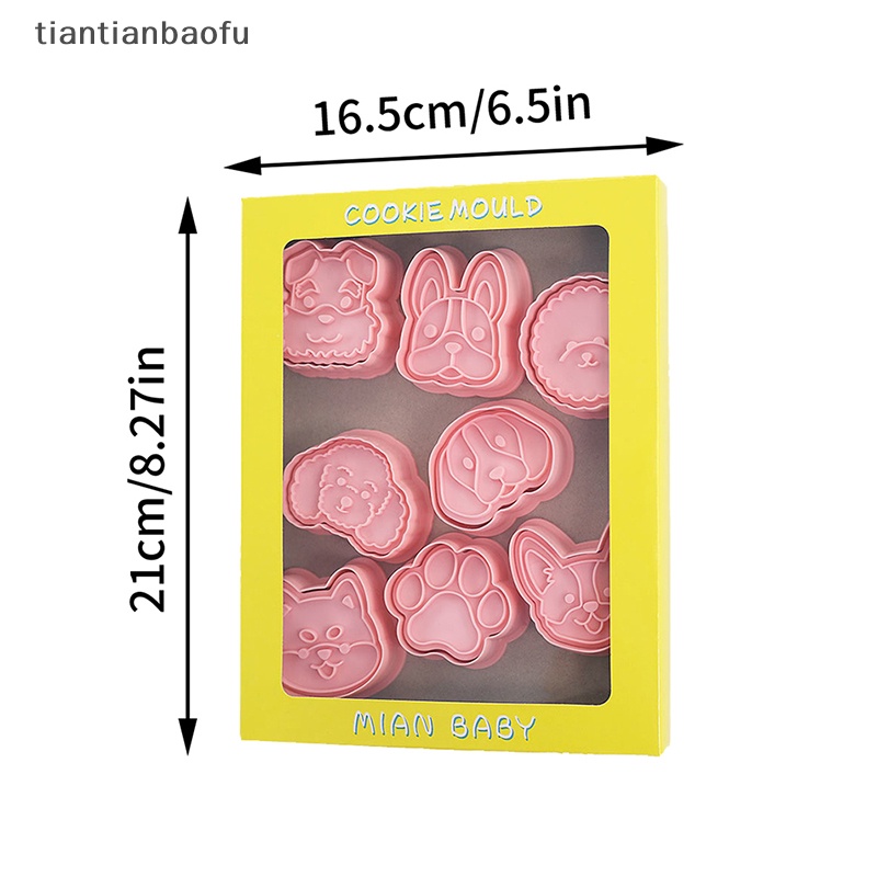 [tiantianbaofu] 8 Pcs Cetakan Biskuit Cookie Cutters Stamp Press Fondant Gula Craft Baking Tools Butik