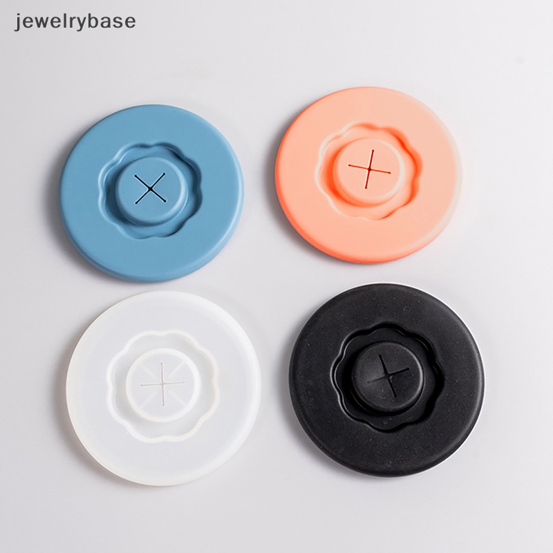 [jewelrybase] All-matching Silicone Cup Lid Glass Drink Cover Tahan Panas Dengan Lubang Sedotan Tahan Lama Aksesoris Botol Fleksibel Dicuci Butik