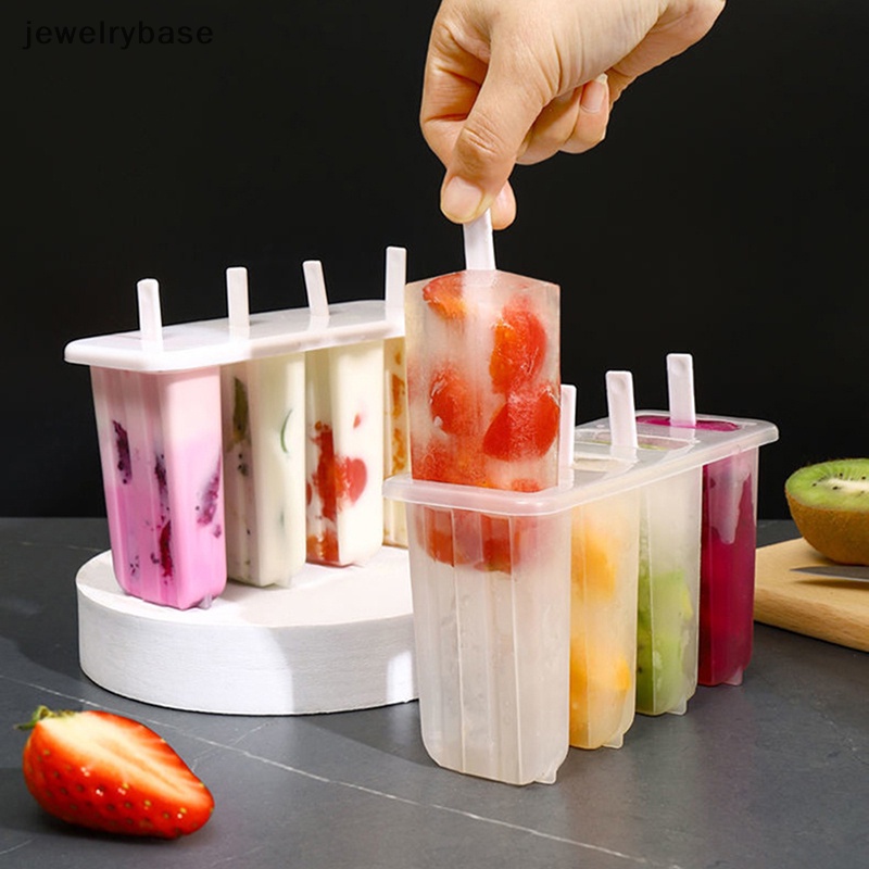 [jewelrybase] Cetakan Es Krim Set Popsicle Maker Ice Tray Dengan Tutup Stik DIY Alat Dapur Butik