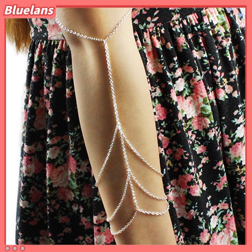 [BLS] Wanita Berlapis Upper Arm Shoulder Slave Harness Rantai Ban Lengan Manset Armlet Bracelet