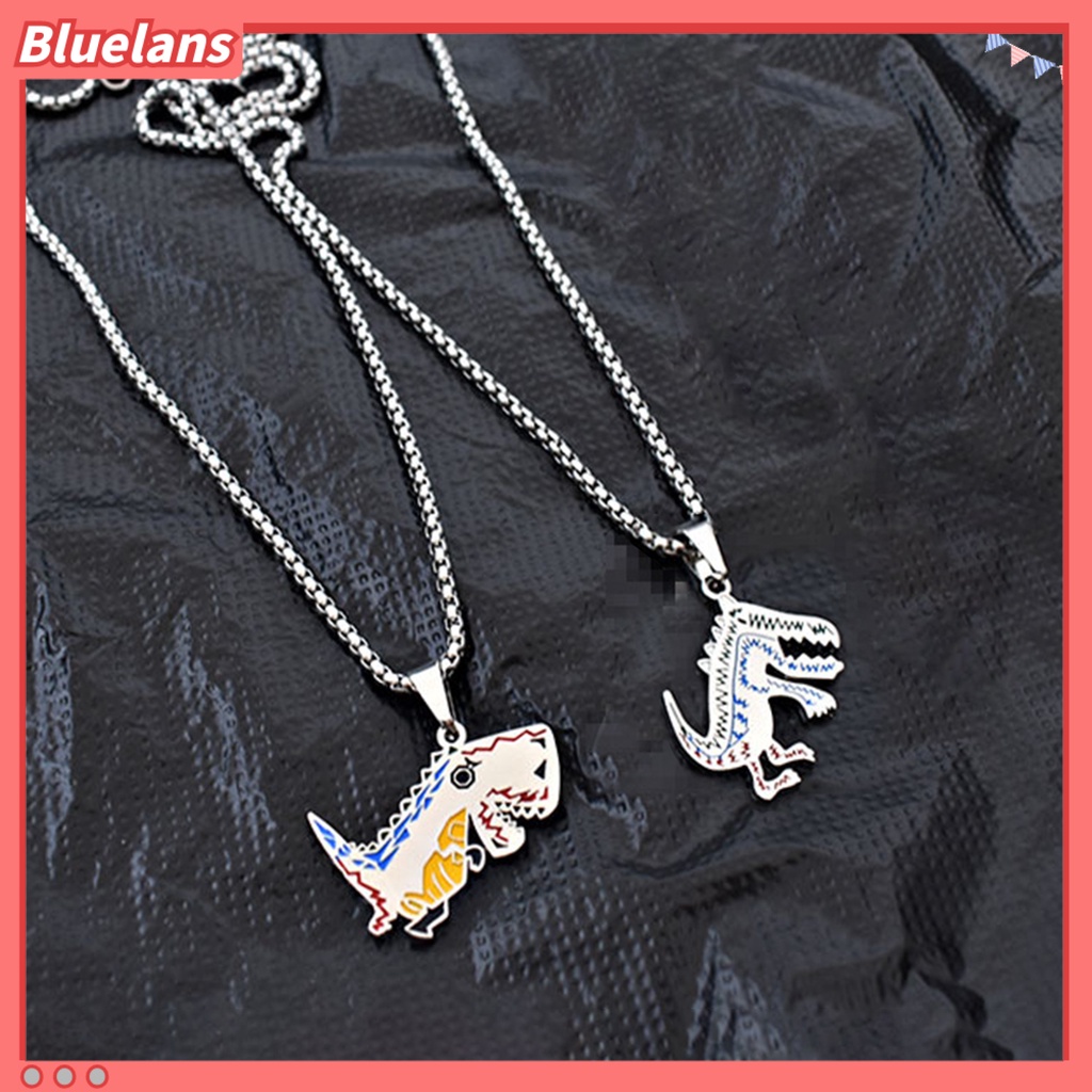 [BLS] Sweater Kalung Geometris Hewan Liontin Electroplating Anti-Karat Leher Ornamen Tahan Luntur Punk Lucu Dinosaurus Rantai Kalung Perhiasan Aksesori