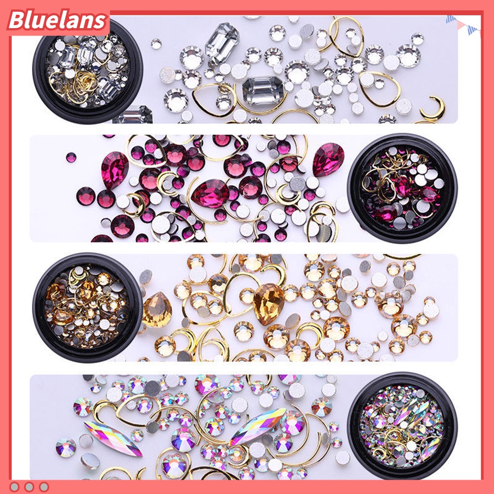 [BLM] Glitter Berlian Imitasi Geometris Alloy Nail Art 3D Dekorasi Manicure Alat Kecantikan