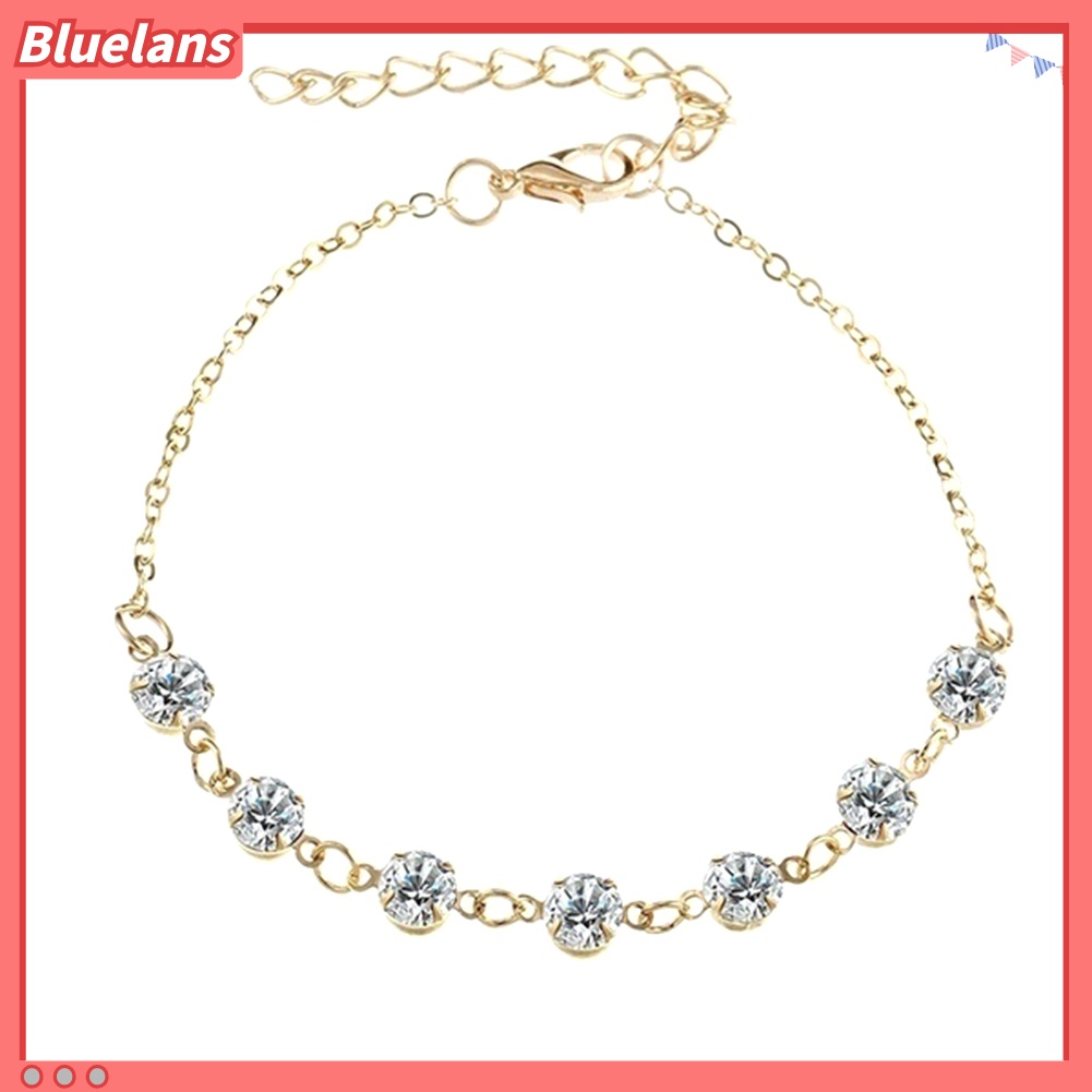 [BLS] Fashion Wanita Berlian Imitasi Charms Anklet Kaki Rantai Gelang Pantai Perhiasan Hadiah