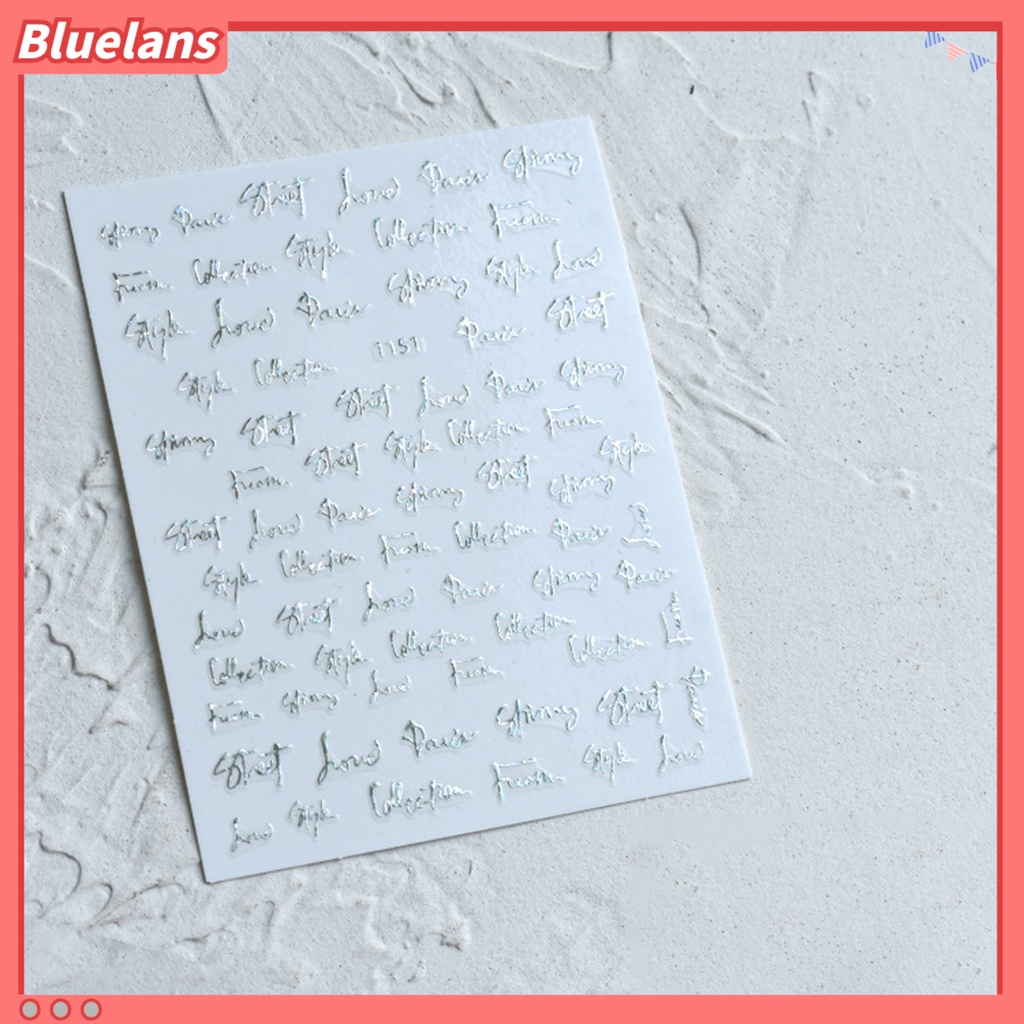 [BLM] Stiker Kuku Glitter DIY Aneka Gaya Huruf Hologram Perekat Slider Hiasan Bungkus Warna-Warni Untuk Manicure