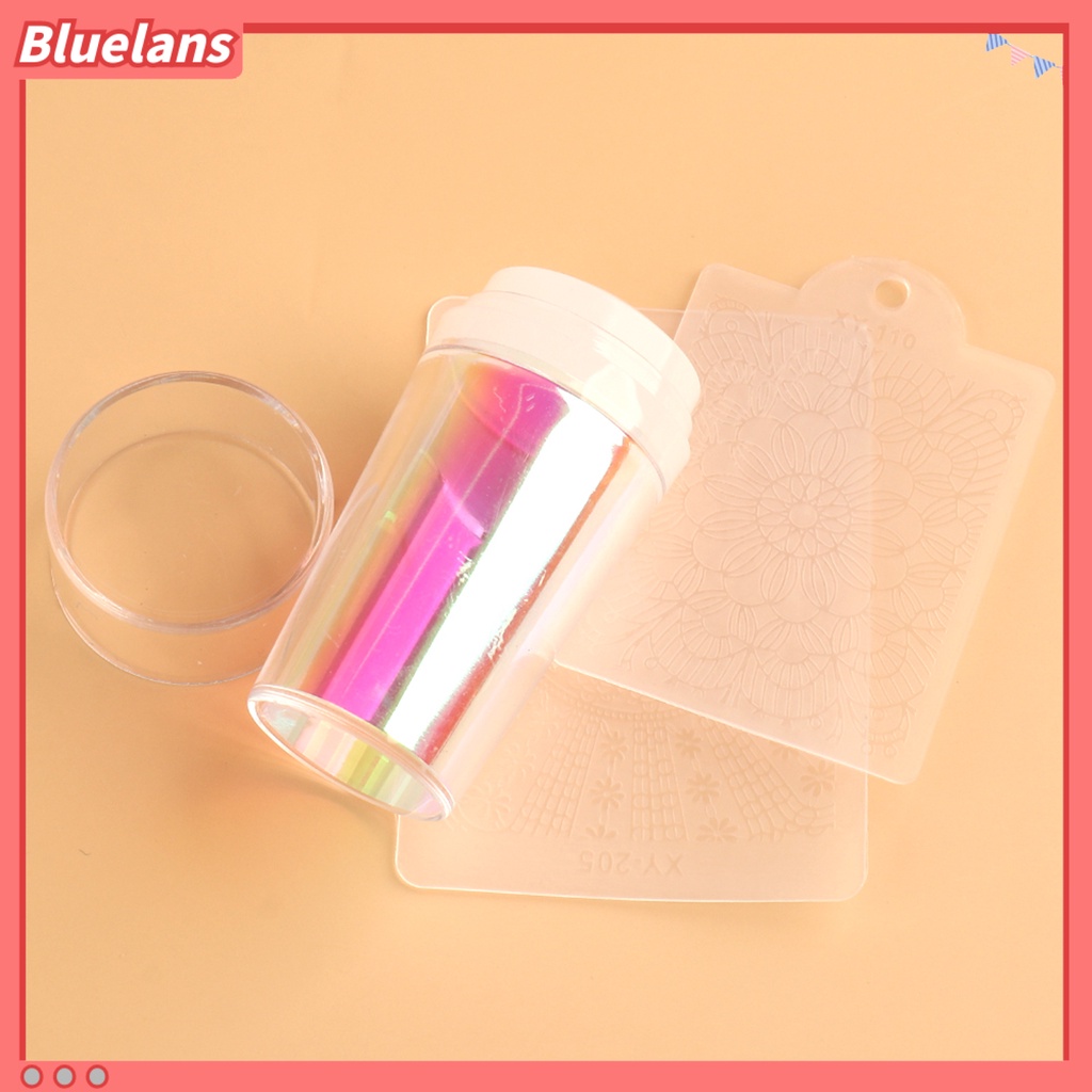 [BLM] 1set Stempel Kuku Reusable Non Cacat Bagus Daktilitas Bulat Silicone Stamper Kuku Transparan Alat Seni Untuk Manicure