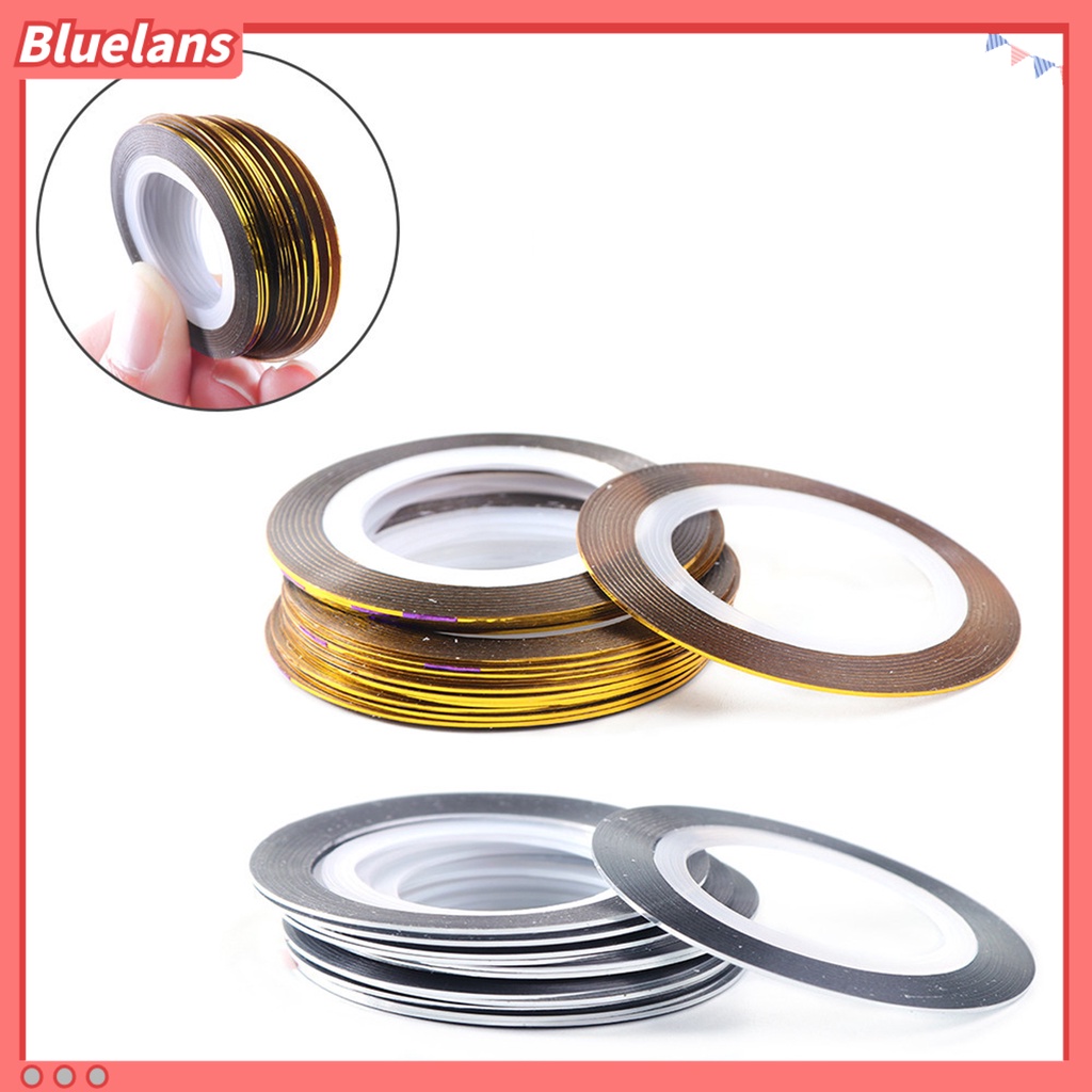 [BLM] 10pcs Stiker Kuku Indah DIY Ringan Nail Striping Tape Sticker Untuk Wanita