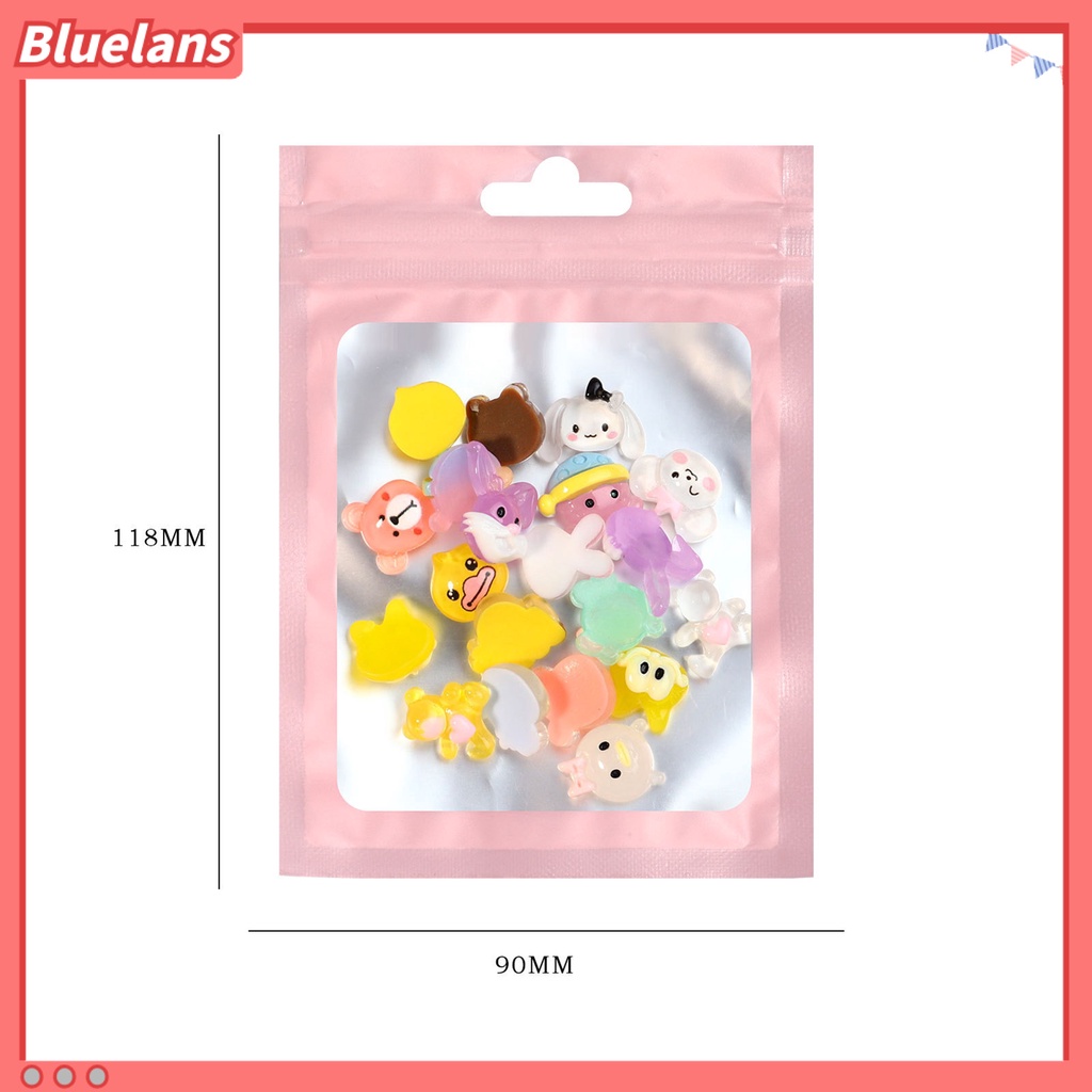 [BLM] 20 Pcs Pesona Kuku Bentuk Indah Tahan Air Resin DIY Nail Art 3D Dekorasi Kartun Manicure Perhiasan Perlengkapan Kuku