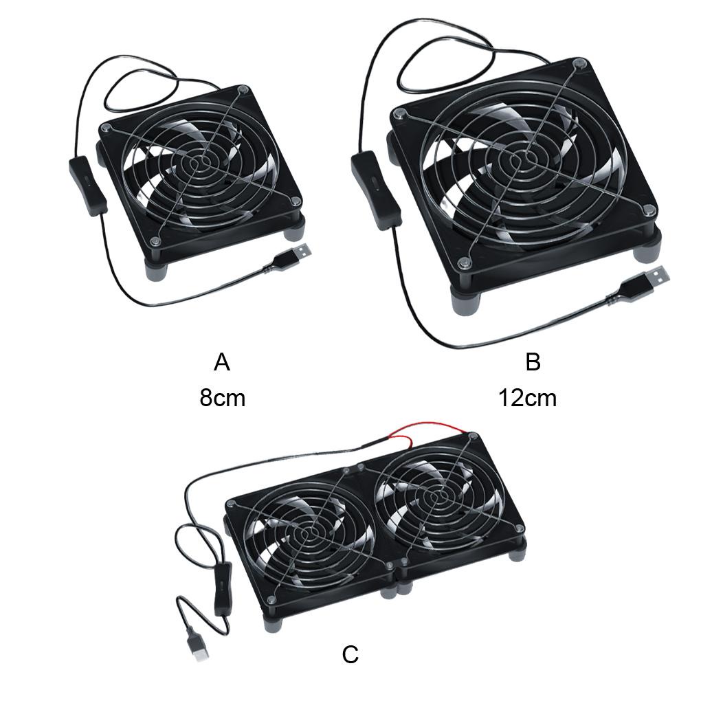 Rumah Tangga Kantor Hotel DC 5V USB Didukung Kipas Pendingin Ruang Tamu TV Kotak Router Komputer Angin Kencang Eksternal Fan Heatsink