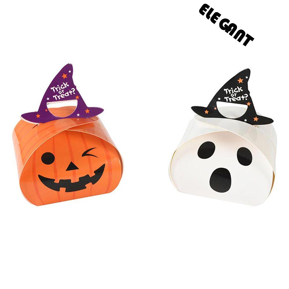 [Elegan] Candy Box 10Pcs Tahan Lama Hadiah Warpping Perlengkapan Baking Kotak Hadiah Untuk Biskuit Labu Hantu Halloween Dekorasi